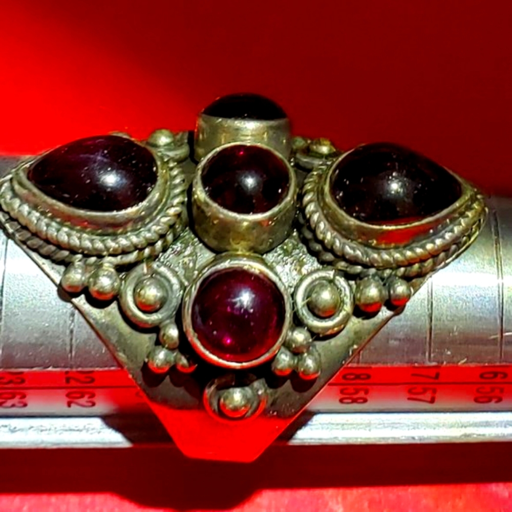 Vintage Victorian 925 Sim Ruby Ring - image 5